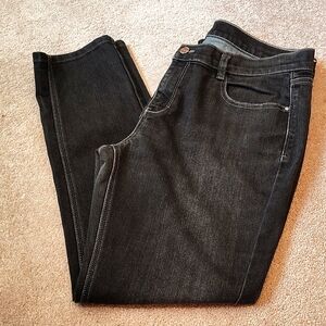 WHBM Women's Noir Slim Ankle Black Jeans Size 14